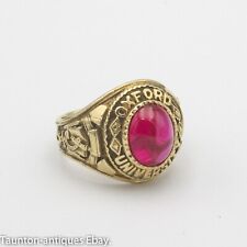 Vintage men's Oxford University signet pinkie class ring synthetic ruby size: S, used for sale  TAUNTON