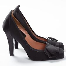 Laurence Dacade Women Black Pumps Satin Solid Embroidery High Heels Shoes EUR 36, used for sale  Shipping to South Africa
