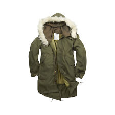 Usado, Casaco forrado com capuz acolchoado militar original US Fishtail Parka exército verde vintage comprar usado  Enviando para Brazil