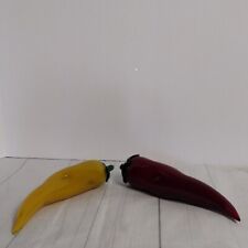 Vidrio estilo chile Murano amarillo y rojo 8,5 pulgadas (pesado) segunda mano  Embacar hacia Argentina