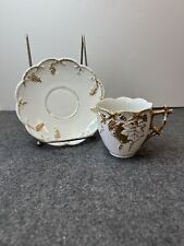 White China Cup Saucer Raised Gold Grapes and Grape Vines Decorative for sale  Shipping to South Africa