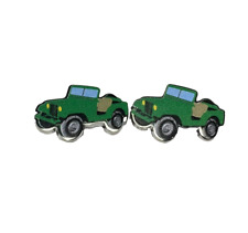 Custom Made Cufflinks Handmade Green M38A1 was the first Army vehicle Military for sale  Shipping to South Africa
