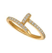 Bright White Round Cut Moissanite With Solid 10k Yellow Gold Women's Nail Band for sale  Shipping to South Africa