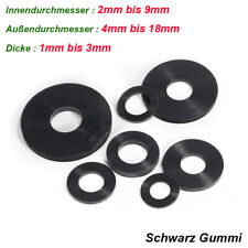 Schwarz Gummidichtung Flachdichtung ØInnen 2-9mm , ØAußen 4-18mm , 1-3mm Stärke comprar usado  Enviando para Brazil