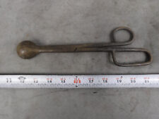 Vintage Steel  blacksmith Tongs Ball End Fire Tool Glass Making Antique Forge, used for sale  Shipping to South Africa