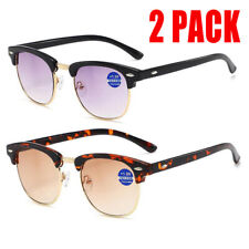 Pacote com 2 óculos de leitura masculinos óculos de sol lentes bifocais quadradas anti-azul claro comprar usado  Enviando para Brazil
