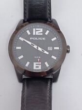 Police Trophy Gents Watch 13406 J Needs New Battery Black Leather Discountinued for sale  Shipping to South Africa