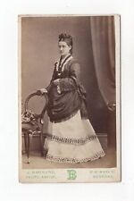Woman In White Dress & Dark Ornate Jacket c1870s CdV Photo Barnard Bedford for sale  Shipping to South Africa