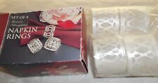 Used, Vintage Silver Plated Filigree Design Napkin Rings Set Of 4 New Old Stock Boxed for sale  Shipping to South Africa