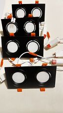 Lot of 4 Squares Dimmable COB LED Downlights, 3W Recessed Lighting Black Warm for sale  Shipping to South Africa