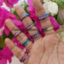 Glorious Rainbow Spinner Wholesale Lot Ring Stainless Steel Boho Band Ring for sale  Shipping to South Africa