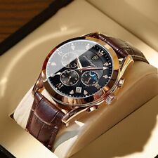 Relógio de pulso masculino de luxo POEDAGAR impermeável luminoso couro quartzo relógios masculinos comprar usado  Enviando para Brazil