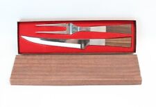 Vintage Burnco Steak And Rib Set Carving Knife/Fork Stainless Steel Mid Century for sale  Shipping to South Africa