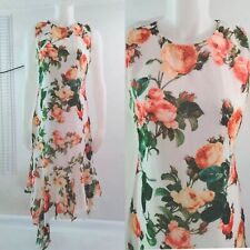 Vestido saia assimetria CALVIN KLEIN feminino chiffon floral sem mangas tamanho 6 comprar usado  Enviando para Brazil