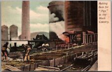 Cartão postal da Inglaterra da década de 1910 "Fazendo camas para 'porcos' no país negro" Iron Works comprar usado  Enviando para Brazil