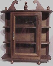 VINTAGE ANTIQUE STYLE 17" WOODEN (3) SHELF KNICK KNACK WALL HANGING DISPLAY CASE for sale  Shipping to South Africa