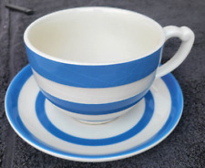 T.G. Green Gresley Cornishware White and Blue JAMBO Cup and Saucer. for sale  Shipping to South Africa