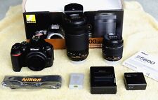 Corpo da câmera Nikon D5600 DSLR, com kit de 2 lentes 18-55mm e 70-300, muito bom! comprar usado  Enviando para Brazil