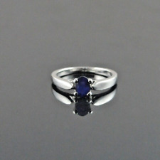 Ring Sapphire Blue Sterling Silver 925 Natural Gift Genuine Oval Size Ct Handmad for sale  Shipping to South Africa