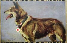 Primeira Guerra Mundial. Nossos cães médicos no campo: pastor alemão por Heide, cartão postal de arte J. W. comprar usado  Enviando para Brazil