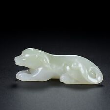 69g Chinese Old Natural Hetian Jade Hand-carved auspicious dog Statue Pendant for sale  Florissant
