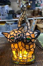 Lâmpada exclusiva mosíaca gatos gatinhos estatueta estilo Tiffany vitral luz noturna comprar usado  Enviando para Brazil