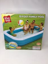 Play Day Inflatable 10-Foot Rectangular Family Swimming Kiddie Pool - NEW IN BOX for sale  Shipping to South Africa