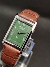Relógio de pulso masculino Seiko quartzo fino mostrador romano feito no Japão formato retangular 12 comprar usado  Enviando para Brazil