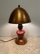 Vintage Antique Copper W/Ceramic 11” Dresser Top Lamp - Works for sale  Shipping to South Africa