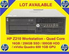 Brukt, 🍀 HP Z210 SFF Quad Core Xeon E3-1225 3.1 16GB 256GB SSD+500GB Quadro 600 Win 10 til salgs  Frakt til Norway
