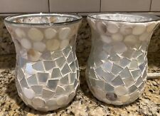 Par de 2 Mosaicos Furacão Estilo Tiffany Abajur Vitral Pérola Marfim Iridescente comprar usado  Enviando para Brazil