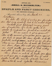1890 Broll Buchhalter manuscrito grampo mantimentos Kansas City KS papel timbrado comprar usado  Enviando para Brazil