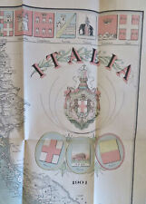 Italia en Provincias Decorativo c. 1901 Vallardi Raro Grande Plegable Color Mapa segunda mano  Embacar hacia Mexico