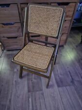 Vintage Rattan Foldable Chair Brown Wooden for sale  Shipping to South Africa