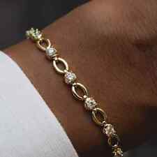 7Ct Round Cut Lab Created Diamond Women's Tennis Bracelet 14K Yellow Gold Finish for sale  Shipping to South Africa