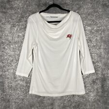 Camisa de mujer Cutter&Buck grande cuello con capucha blanca CB DryTec NFL Tampa Bay Bucs logotipo segunda mano  Embacar hacia Argentina