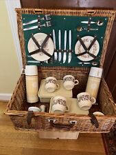picnic basket wicker rattan for sale  Raleigh