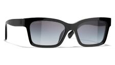 Gafas de sol para mujer CHANEL 5417 c.1712/S6 marco negro gris lentes degradadas nuevas, usado segunda mano  Embacar hacia Mexico