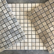 Mosaico su rete in pietra TRAVERTINO per rivestimenti interni/esterni 2,3x2,3cm usato  Abbasanta