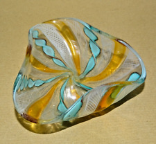 Used, LATTICINO GLASS DISH , GLASS BOWL ,  BLUE WHITE GOLD MURANO GLASS VENETIAN for sale  Shipping to South Africa
