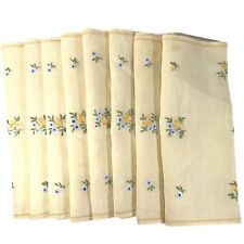 Conjunto Vintage de 8 PLACEMATS Corredor de Mesa Bordado Feito à Mão Amarelo Floral 9 peças comprar usado  Enviando para Brazil