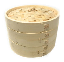 Vaporiera in legno di bambù cottura a vapore 2 cestelli cesto con coperchio  usato  Casalnuovo Di Napoli