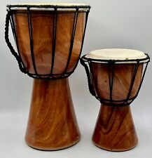 Par de tambores manuais de madeira 12" e 8" Djembe Bongo madeira comprar usado  Enviando para Brazil
