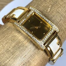 Relógio feminino Guess G85876L mostrador dourado couro branco, usado comprar usado  Enviando para Brazil