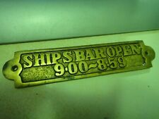 Bronce placa; ships bar open 09.00-8.59 de barco vintage España comprar usado  Enviando para Brazil