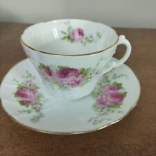 Antique Victorian, Cabbage Rose Pattern, Bone China Tea Cup & Saucer for sale  Shipping to South Africa