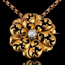 Antiguo collar/broche victoriano francés con colgante de diamantes de oro de 18 quilates siglo XIX segunda mano  Embacar hacia Argentina
