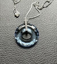 Genuine Swarovski Loop Aquamarine Pendant necklace, Rhodium Plated for sale  Shipping to South Africa