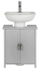 Used, Tongue & Groove Under Sink Basin Cabinet Cupboard Bathroom Storage Unit - Grey for sale  Shipping to South Africa