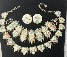 Vintage Signed CORO Confetti Demi Parure Necklace Bracelet &  2 Pair Earrings for sale  Shipping to South Africa